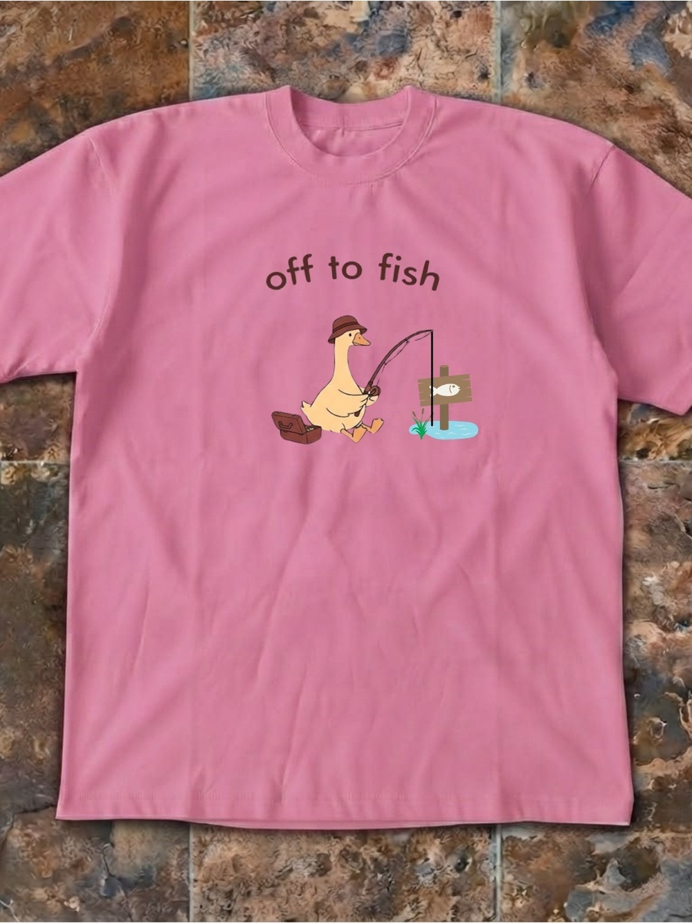 Gildan Off To Fish Duck Graphic Tee